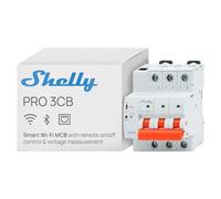 Shelly Pro 3CB C32A - Interruttore Automatico Smart 3-Polo Miniaturizzato MCB con Wi-Fi Bluetooth ed Ethernet, Protezione Sovratensione Sottotensione, 32A Curva C 6kA, Guida DIN, Alexa Google Home