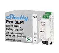 Shelly Pro 3EM 120A V2 - Contatore Trifase su Guida DIN 100-260 V, Matter, Wi-Fi, LAN e Bluetooth, Nessun hub richiesto, 3 CTA x120A, Misura Fotovoltaica Bidirezionale, Storico 60 Giorni