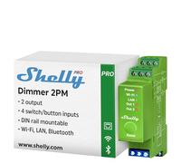 Shelly Pro Dimmer 2PM, Dimmer Smart Wi-Fi & LAN a 2 Canali con Misurazione dei Consumi, 200W per Canale, Domotica, Montaggio su Guida DIN, Alexa e Google Home, Nessun Hub Richiesto
