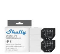 Shelly Shutter x2 & BLU RC Button 4 (Bundle) - Wi-Fi Interruttore a Relè Intelligente, 2 Canali, 4A, Monitora il Consumo di Energia, Tende & Tapparelle, Nessun Hub Richiesto, Alexa e Google Home