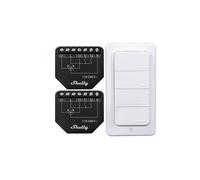 Shelly Shutter x2 & BLU RC Button 4 (Bundle) - Wi-Fi Interruttore a Relè Intelligente, 2 Canali, 4A, Monitora il Consumo di Energia, Tende & Tapparelle, Nessun Hub Richiesto, Alexa e Google Home