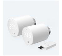 Shelly BLU TRV Confezione da 2 Termostato per Radiatori con Attuatore, con Connettività Bluetooth e Zigbee, Bianco