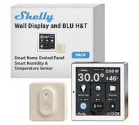 Shelly Wall Display Bianco + Blu H&T, Starter Pack Smart Control e monitoraggio ambientale,WLAN e Bluetooth, Termostato, Relè 5 A integrato, Conduttore neutro, Avorio