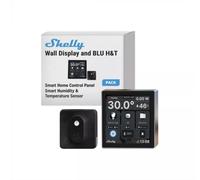 Shelly Wall Display + BLU H&T Starter Kit di Domotica, WiFi e Bluetooth - Nero