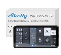 Shelly Wall Display X2i Nero - 6.9" Pannello di Controllo Smart WiFi, Termostato, Relè Integrato 5A, Richiede Neutro, Sensore LUX e Sensore G, Altoparlanti Stereo, Alexa e Google, Home Assistant