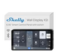 Shelly Wall Display X2i Nero - 6.9" Pannello di Controllo Smart WiFi, Termostato, Relè Integrato 5A, Richiede Neutro, Sensore LUX e Sensore G, Altoparlanti Stereo, Alexa e Google, Home Assistant