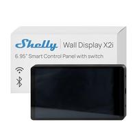 Shelly Wall Display X2i Nero - 6.9" Pannello di Controllo Smart WiFi, Termostato, Relè Integrato 5A, Richiede Neutro, Sensore LUX e Sensore G, Altoparlanti Stereo, Alexa e Google, Home Assistant