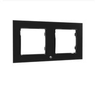 Shelly Wall Frame 2 - Placca da parete nera doppia compatibile Legrand