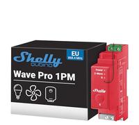 Shelly Wave Pro 1PM, Interruttore Intelligente Z-Wave con Misurazione della Potenza, 1 Canale, 16A, Alta Affidabilità, Montaggio su Guida DIN, Ripetitore di Rete Esteso, SmartStart
