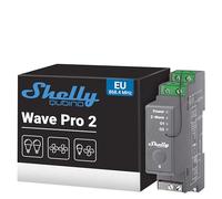 Shelly Wave Pro 2, Interruttore Intelligente Z-Wave Professionale, Contatti Puliti, 2 Canali, 25 A, Montaggio su Guida DIN, Controllo a 2 Fasi, Ripetitore di Rete Esteso, Alta Affidabilità
