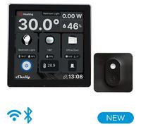 Shelly Wall Display + Sensore H&T - Pannello con Display touch nero