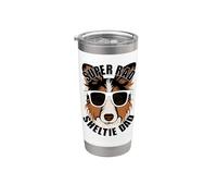 Sheltie Dad, divertente padre di cane pastore delle Shetland Bicchiere termico in acciaio inox doppia parete