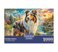 Sheltie in Scenic Landscape Puzzle Di Ispirazione Museale Per La Famiglia - 1000 Pezzi Con Stampe Puzzle Di Elevata Qualità Artistica - Il Regalo Per Eccellenza Per Un Pubblico 14+ 38x26cm/1000pcs