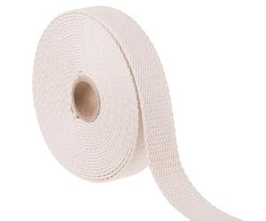 Shelver Cinghia in cotone resistente, 1 o 1,5 pollici e colori, 5 m (ecru, 25 mm)