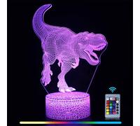 SHEMEI Luci Notturne per Bambini Relecomando RGB 3D Lampada Calcio Bambino Regalo Lampada Unicorno da Bambina Regalo Compleanno Regali di Natale per Ragazza Ragazzo (dinosauro2)