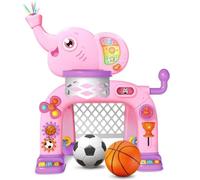 Shemira - Anello da basket e centro attività per i più piccoli con luce e musica, giocattoli musicali elefanti, regalo di compleanno di Natale per ragazzi e ragazze di 1 2 3 anni