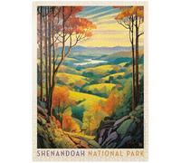 Shenandoah National Park: Rolling Hills, poster vintage - Puzzle premium da 1000 pezzi per adulti