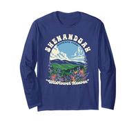 Shenandoah National Park Wildflower Heaven Retro WPA Style Maglia a Manica
