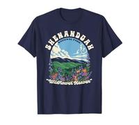 Shenandoah National Park Wildflower Heaven Retro WPA Style Maglietta