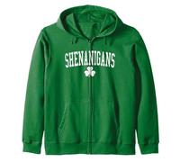 Shenanigans Vintage Distressed St Patricks Day Shamrock Felpa con Cappuccio