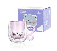SHENDONG Dolce Gatto Tazze Dolce Tè Gatto Tazza da Caffè con Manico 250ML Tazza Latte per Compleanno Personale, San Valentino e Ufficio (Gatto Rosa)