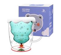 SHENDONG Tazze da caffè con albero di Natale Tazze carine con coperchio Tazza da tè Tazza da latte Tazzina Espresso I migliori regali di Natale per le donne Bambini ragazze Uomini Ufficio e Personale