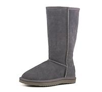 Shenduo Donna Alto Stivali da neve Pelle al Ginocchio Inverno Classico Boots DA5815 Grigio 37EU