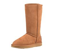 Shenduo Donna Alto Stivali da neve Pelle al Ginocchio Inverno Classico Boots DA5815 Marrone 40EU