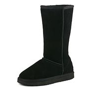 Shenduo Donna Alto Stivali da neve Pelle al Ginocchio Inverno Classico Boots DA5815 Nero 39EU