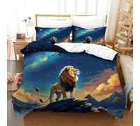 shenfuyu 3D Con Stampa Di Lion Biancheria Da Letto 3 Pezzi Copripiumino Con Chiusura A Cerniera Per Ragazzi E Ragazze,coppie,camera Da Letto,decorazione Double(200x200 cm)