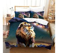 shenfuyu 3D Con Stampa Di Lion Set Di Biancheria Da Letto 3 Pezzi Copripiumino Morbida Microfibra Per Ragazzi E Ragazze,coppie,camera Da Letto,decorazione Double(200x200 cm)