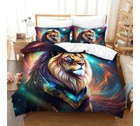 shenfuyu 3D Con Stampa Di Lion Set Di Biancheria Da Letto 3 Pezzi Copripiumino Morbida Microfibra Per Ragazzi E Ragazze,coppie,camera Da Letto,decorazione Double(200x200 cm)