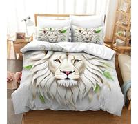shenfuyu 3D Con Stampa Di Lion Set Di Biancheria Da Letto Con 3 Pezzi Copripiumino Con Cerniera E Federe Per Ragazzi E Ragazze,coppie,camera Da Letto,decorazione Double(200x200 cm)