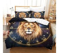 shenfuyu 3D Con Stampa Di Lion Set Di Biancheria Da Letto Con 3 Pezzi Copripiumino E Federa Coordinata Per Ragazzi E Ragazze,coppie,camera Da Letto,decorazione Double(200x200 cm)