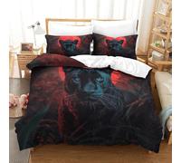 shenfuyu Black Panther Set Di Biancheria Da Letto Di 3D Stampa,Microfibra Set Copripiumino E Federe Per Adulto Bambini Morbido, Resistente, Traspirante Double(200x200 cm)