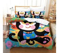 shenfuyu Monkey 3 Pezzi, Con Federa Biancheria Da Letto Motivo Copripiumino Con in Microfibra, Con Federa,morbido, Resistente, Traspirante King(220x240 cm)