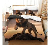 shenfuyu Stampa 3D Lion Set Di Biancheria Da Letto 3 Pezzi Copripiumino Con Chiusura A Cerniera Per Ragazzi E Ragazze,coppie,camera Da Letto,decorazione Double(200x200 cm)