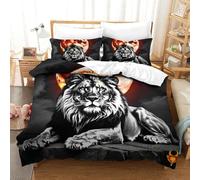 shenfuyu Stampa 3D Lion Set Di Biancheria Da Letto 3 Pezzi Set Copripiumino Morbida Microfibra Per Ragazzi E Ragazze,coppie,camera Da Letto,decorazione Double(200x200 cm)