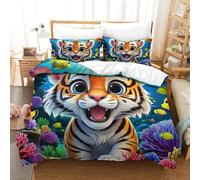 shenfuyu Starry Sky 3 Pezzi, Con Federa Biancheria Da Letto Motivo Copripiumino Con in Microfibra, Con Federa,morbido, Resistente, Traspirante King(220x240 cm)