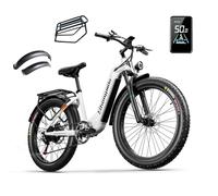 Sheng-milo E Bike,MX06 Bici Elettrica,26"×3.0" Fat Tire,freni idraulici anteriori e posteriori,48V 17.5Ah E-bike Off-roade Cambio 7 Velocità e Sospensione Completa
