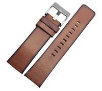 SHENGANG Autentico cinturino in pelle for DZ 1399 DZ4280 DZ4290 2 Cinghia di orologio diesel da 2 mm 24mm 28 mm (Color : Brown-Silvery Buckle, Size : 22mm)