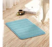 SHENGANG Tappetino da bagno Tappeto in pile di corallo Assorbimento d'acqua Lavabo antiscivolo Vasca da bagno con doccia laterale Tappetino per WC in memory foam, blu cielo, 30x50 cm