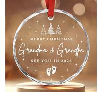 SHENGBEIDZ Decorazioni Natalizie Personalizzate in Cristallo da Appendere, Regalo Personalizzato for Il Primo Natale, Anniversario di Matrimonio, Fidanzamento for Coppie