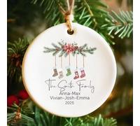SHENGBEIDZ Ornamento Natalizio Personalizzato in Ceramica, Regali di Nozze per Coppie 2025 - Decorazione per Il Primo Natale da Sposati, Regalo Decorativo per L'Albero di Natale(Style 6)