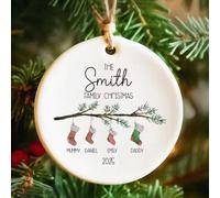 SHENGBEIDZ Ornamento Natalizio Personalizzato in Ceramica, Regali di Nozze per Coppie 2025 - Decorazione per Il Primo Natale da Sposati, Regalo Decorativo per L'Albero di Natale(Style 5)