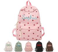 SHENGBEIDZ Zaino Personalizzato In Velluto A Coste Per Bambini E Bambine, Zainetto Scolastico Personalizzato Con Nome Ricamato, Grazioso Zainetto Per Bambini Per La Scuola E I Viaggi(Light pink)