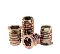 SHENGG 10 pezzi/20 pezzi M6 M8 M10 in lega di zinco, ferro, interno in acciaio al carbonio, inserti esagonali filettati for mobili in legno(10pcs,M6x13mm)