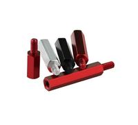 SHENGG 10 pezzi di perni in lega di alluminio M3, distanziali esagonali in alluminio, dadi a colonna, viti(Red,(10PCS)_M3X26MMX6-H5)