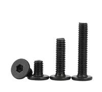 SHENGG 10 pezzi/lotto CM Nero Acciaio Inox Esagonale Esagono Incassato Ultra Sottile Super Basso Testa Piatta Vite a Brugola Bullone M2 M2.5 M3 M4 M5 M6(18mm x10pcs,M4)