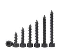 SHENGG 10 pezzi/lotto M2 M2.6 M3 M3.5 M4 M5 M6 Vite autofilettante a testa esagonale con esagono incassato in acciaio al carbonio nero grado 8.8 Vite a testa esagonale(25mm x10pcs,M4)